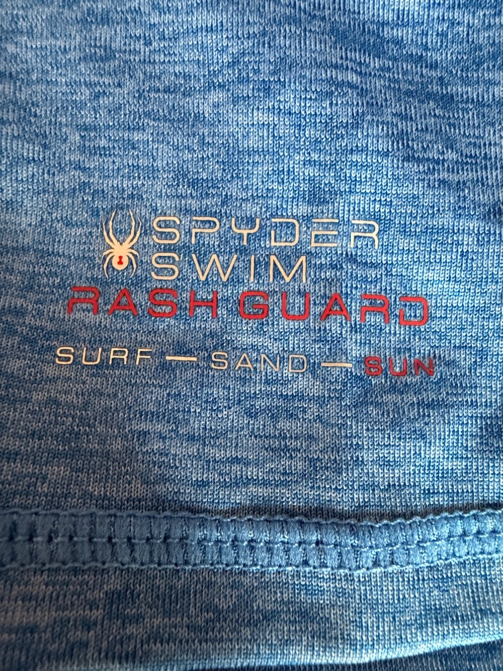 Spyder Men’s Long-Sleeve Sun Tee in Heather Blue with White Logo - Picture 5 of 6